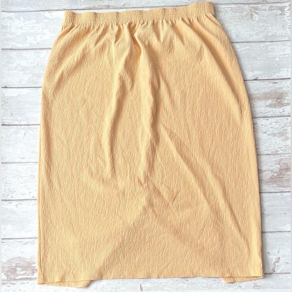 Kathie Lee XXL Women’s Pastel Yellow Beige Calf Length Skirt 2XL 36in Waist